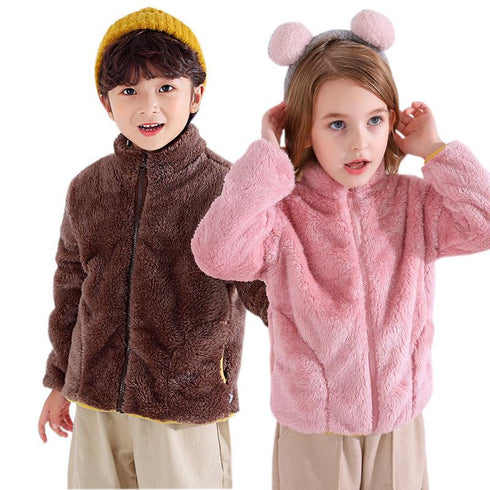 Flannel Coat with Velvet Padding